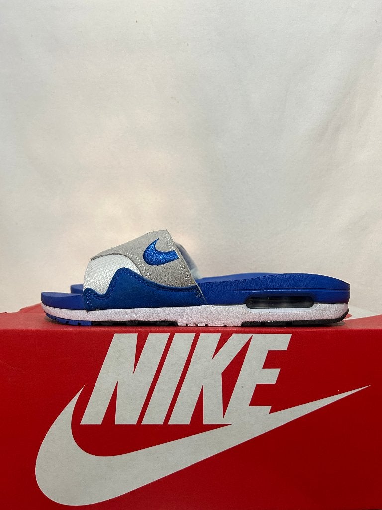 ALS NIEUW! Maat 41 - Nike Air Max 1 Slide Royal, Slippers, Overige kleuren, Verzenden, Nike