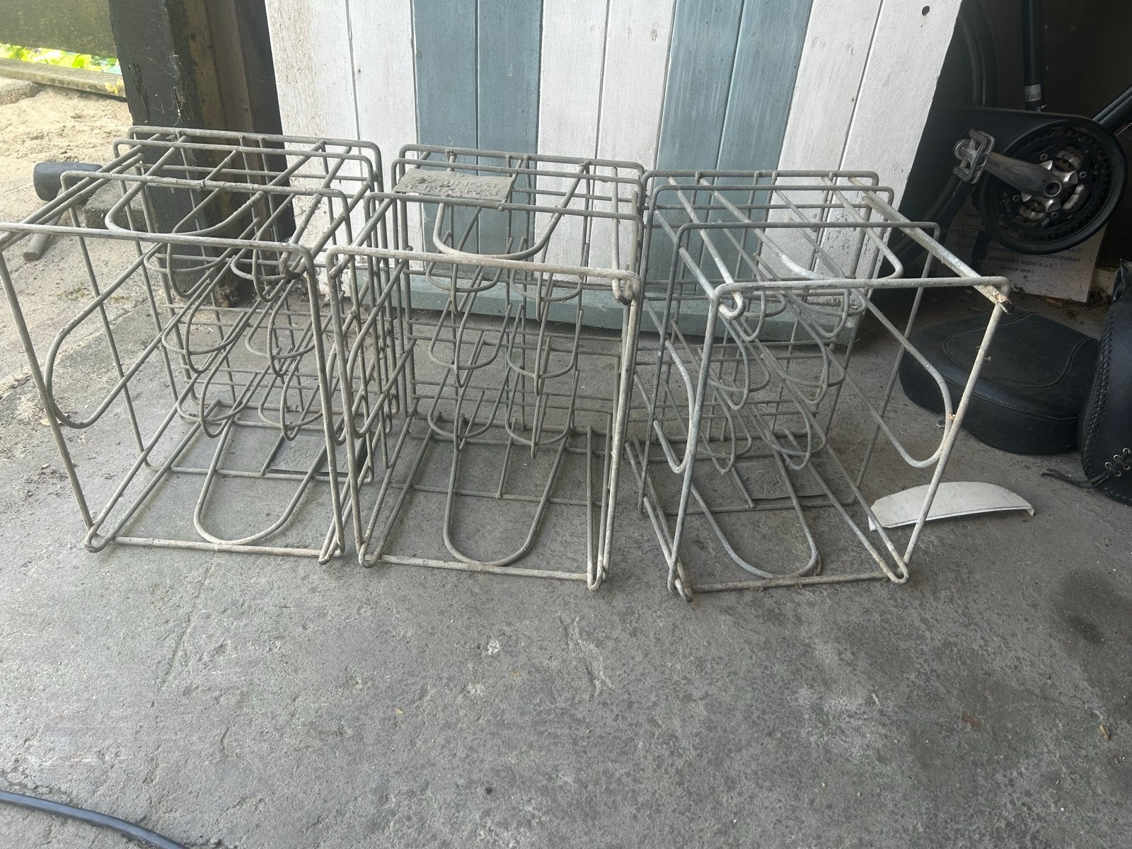 Metalen wijnrekken (3 stuks) - flessenkrat, Ophalen, Gebruikt, 5 tot 15 flessen, Metaal