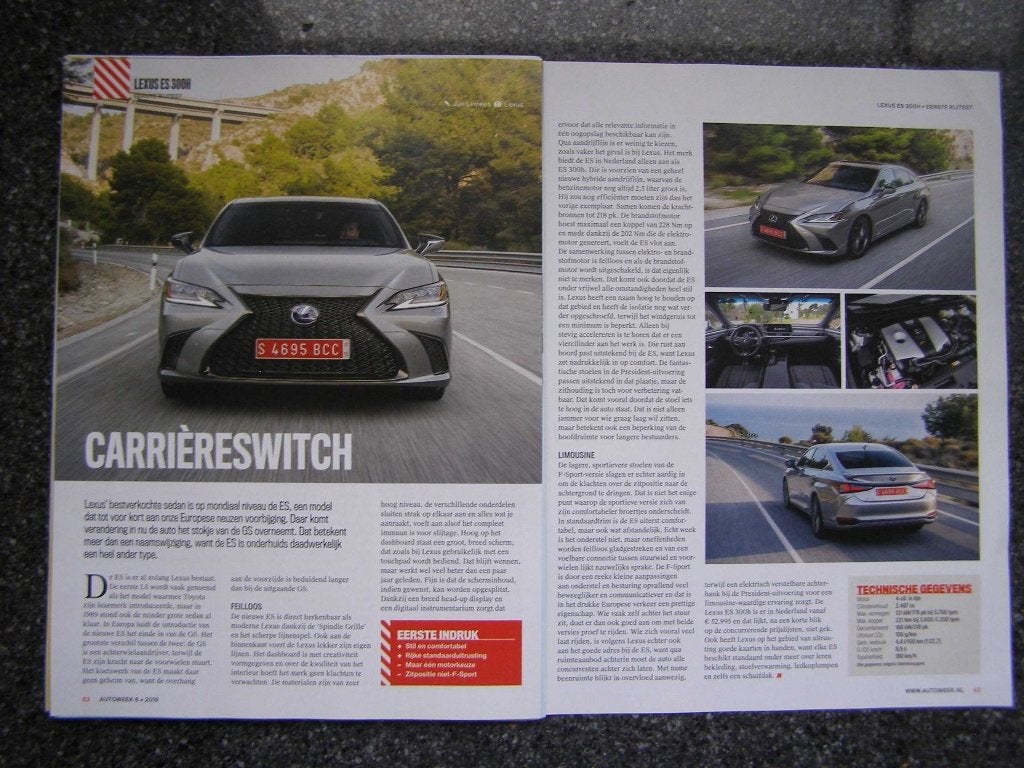 Lexus ES-300h ? Eerst 11x autotest lezen, Ophalen, Gelezen
