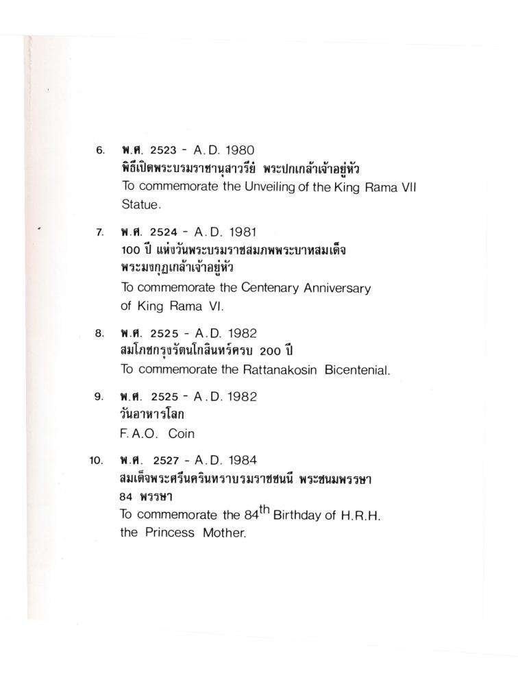 Thailand Herdenkingsmuntset 5 Baht 1977-1984, Ophalen of Verzenden, Zuid-Azië, Setje