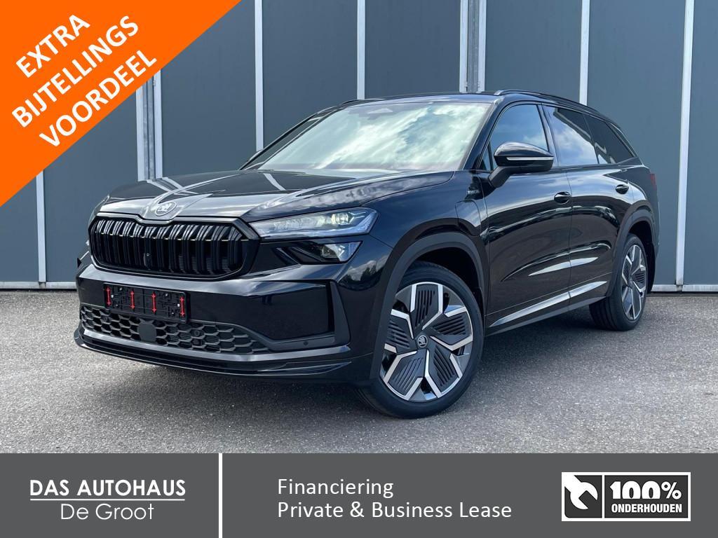 Skoda Kodiaq 1.5 TSI PHEV 204pk Sportline | Pano | Elk Trekh, Auto's, Skoda, Euro 6, 4 cilinders, 24 maanden, Zwart