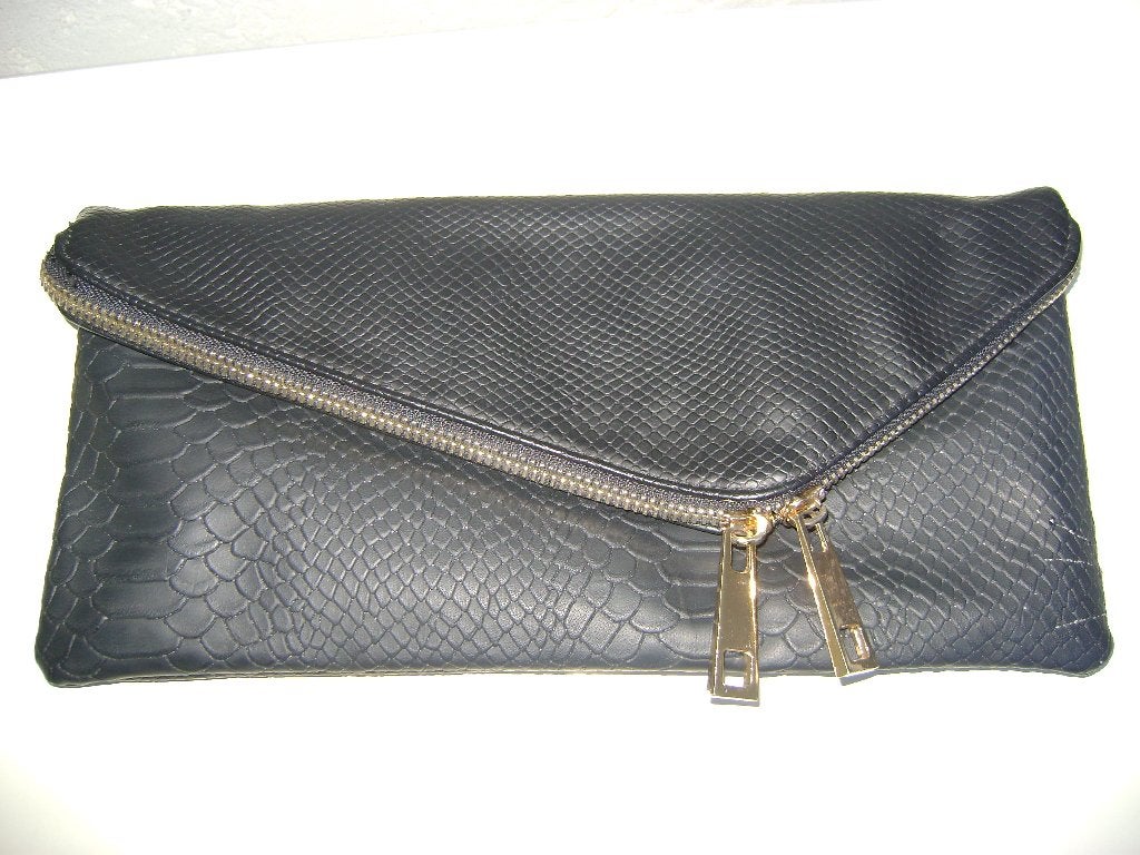 zwart clutch tas river eiland dubbele rits en drukker 28lx14, Sieraden, Tassen en Uiterlijk, Ophalen of Verzenden, Zo goed als nieuw
