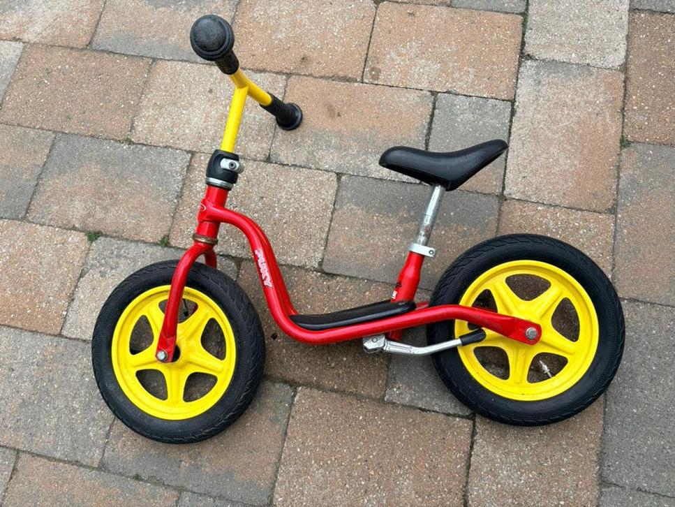 Puky Loopfiets 12 inch - Rood/Geel met 5 Spaken, Kinderen en Baby's, Speelgoed | Buiten | Voertuigen en Loopfietsen, Gebruikt