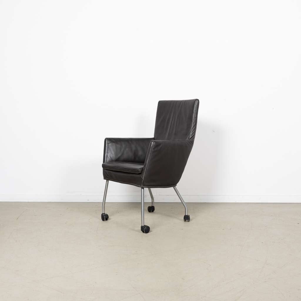 6x Label Donna Rock Stoel Bruin Leer – Chroom, Huis en Inrichting, Stoelen, Niet ingevuld, Bruin, Niet ingevuld, Zo goed als nieuw