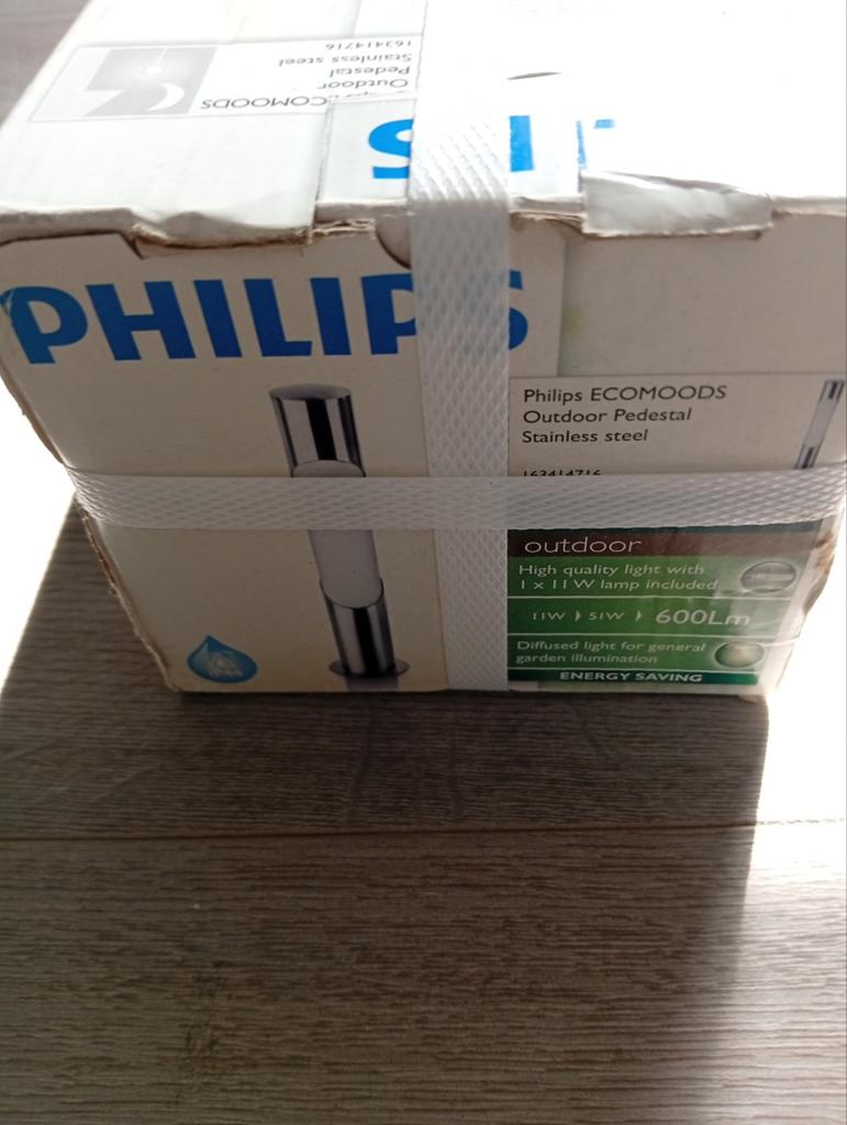 Philips Ecomoods Buiten Sokkellamp RVS - Nieuw in doos, Minder dan 50 watt, Nieuw, Ophalen of Verzenden, Netvoeding