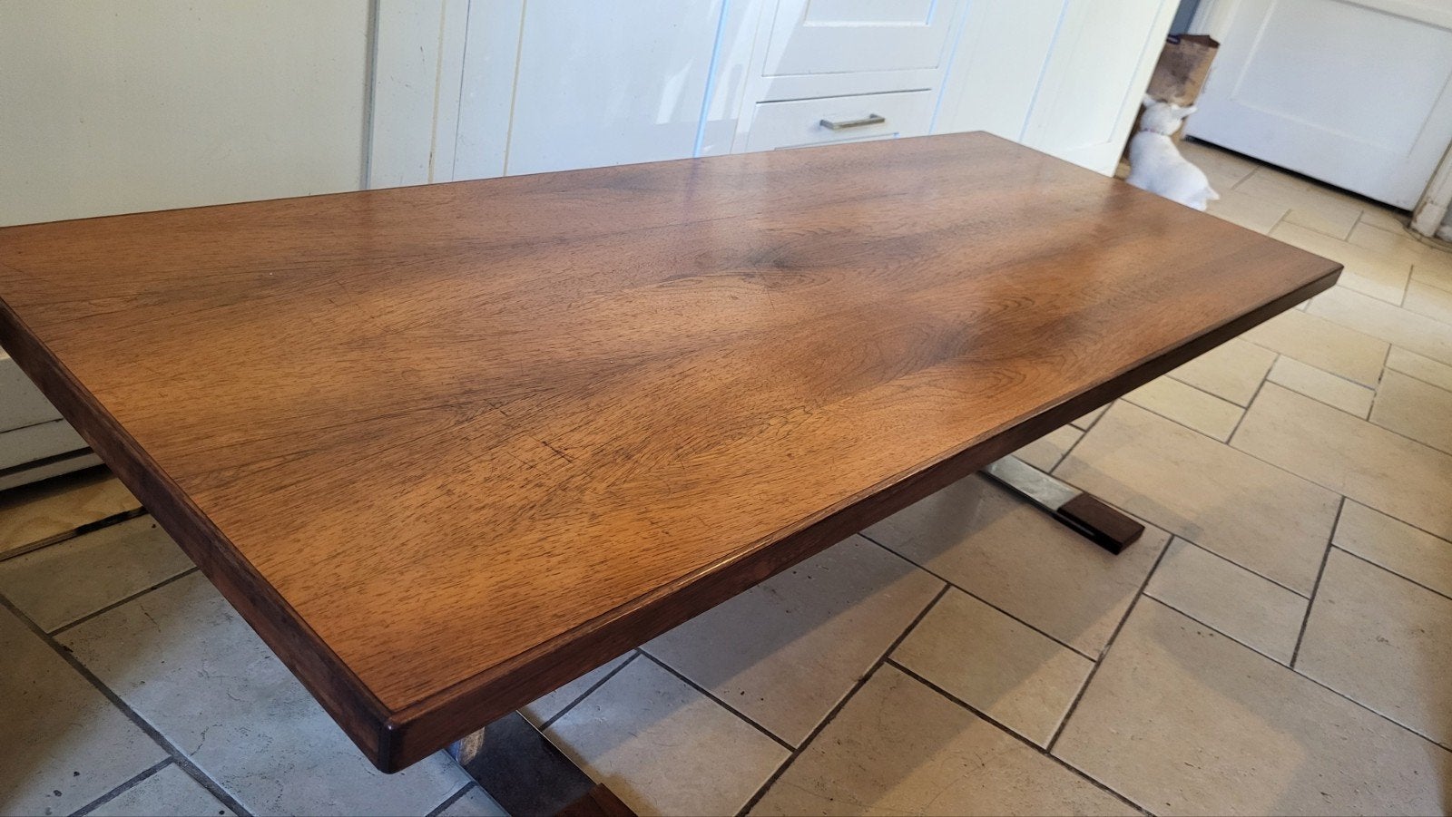 vintage palissander Tafel 1960 rosewood met chrome nette sta, Ophalen, 25 tot 50 cm, Rechthoekig