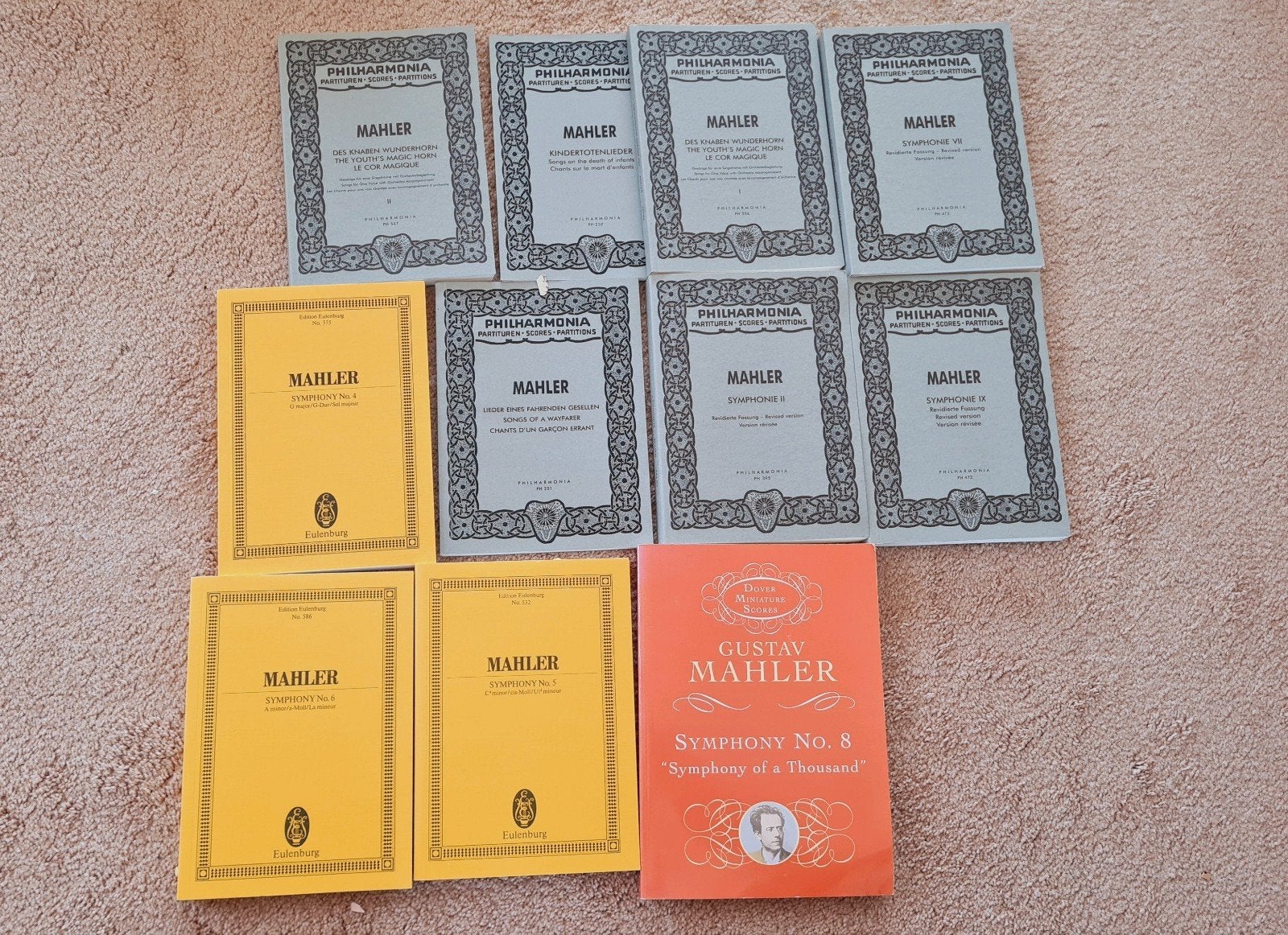 11 Gustav Mahler Partituren - Symfonieën & Liederen, Ophalen of Verzenden, Gebruikt, Artiest of Componist
