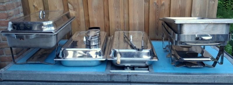 RVS warmhoudbakken / chafing dishes / catering buffetbakken", Ophalen, Zilver, Overige materialen, Overige typen