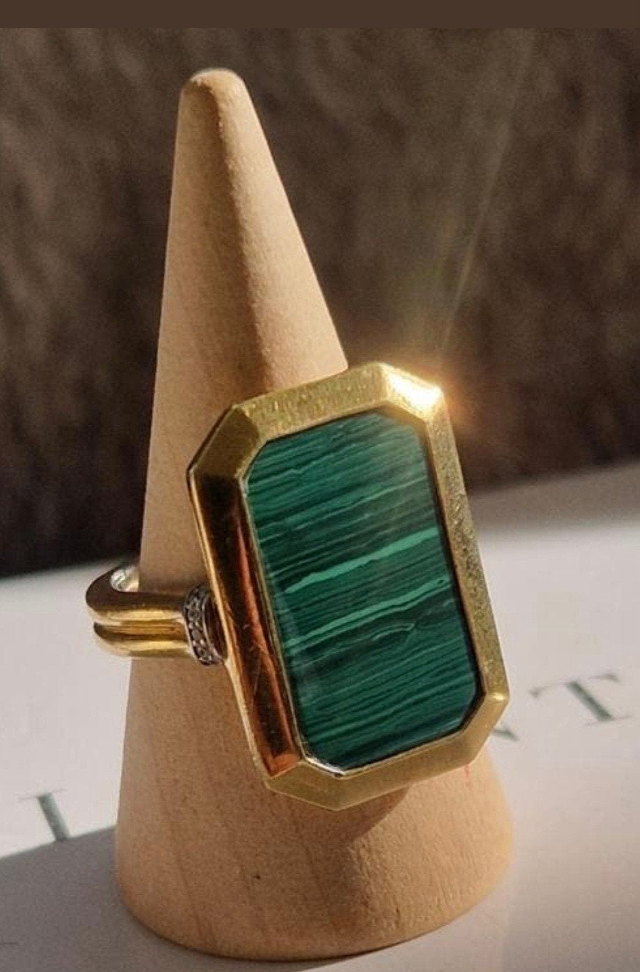 Ti Sento ring met malachiet maat 18,5., 18 tot 19, Met edelsteen, Ophalen of Verzenden, Dame