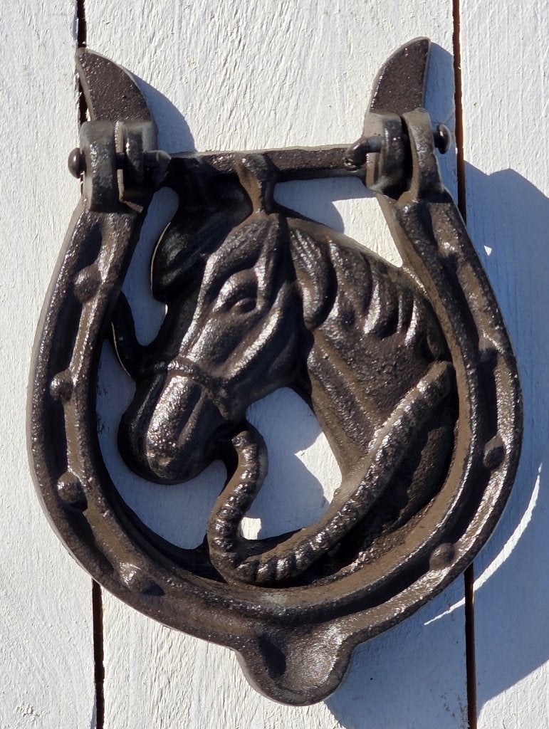 DEURKLOPPER / HOEFIJZER MET PAARDENHOOFD, Huis en tuin decoratie Marie, Nieuw, Info@huisentuindecoratiemarie.nl, Peize