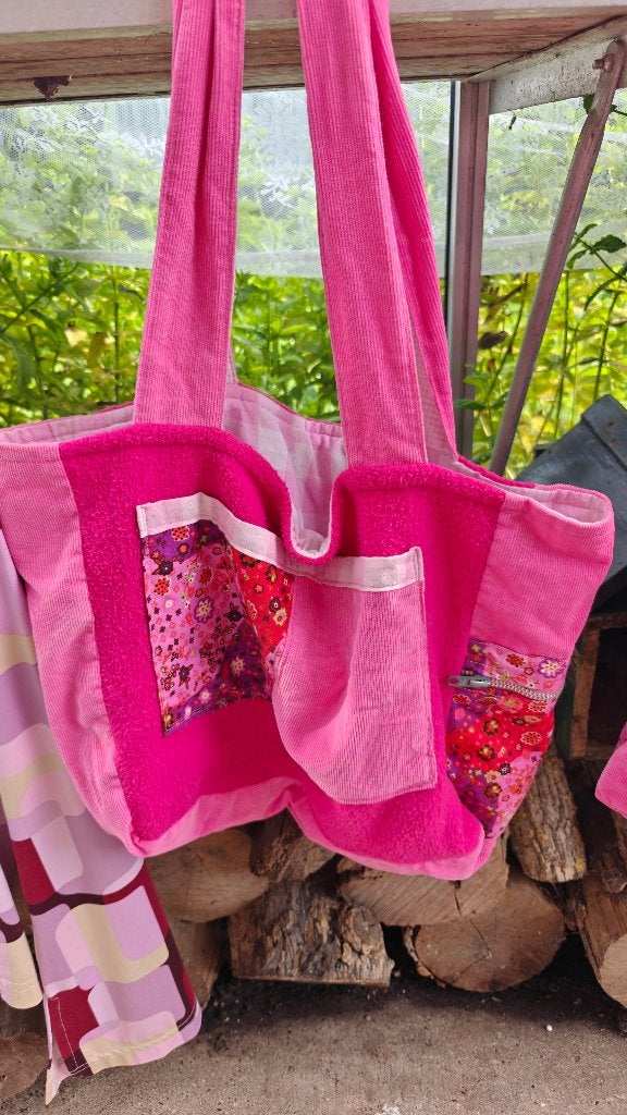 Leuke zelfgemaakte roze tassen / tas met rits / schoudertas, Ophalen of Verzenden, Nieuw, Roze, Overige typen