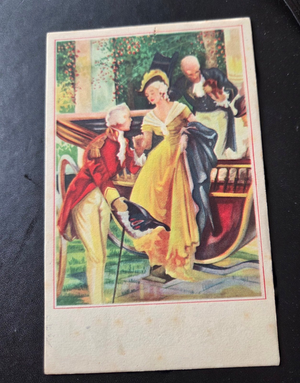 Elegante scène met koets en figuren, Verzenden, 1920 tot 1940, Gelopen, Kinderen