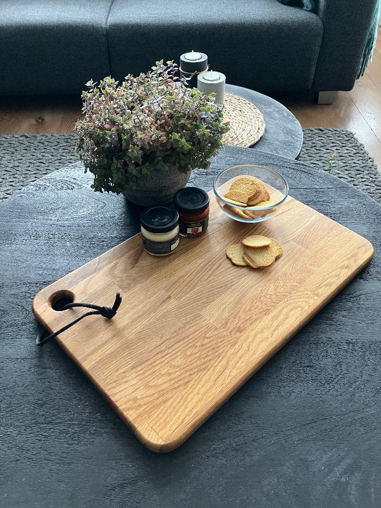 Grote Moderne Borrelplank Eikenhout NIEUW, Ophalen of Verzenden, Nieuw, Hout