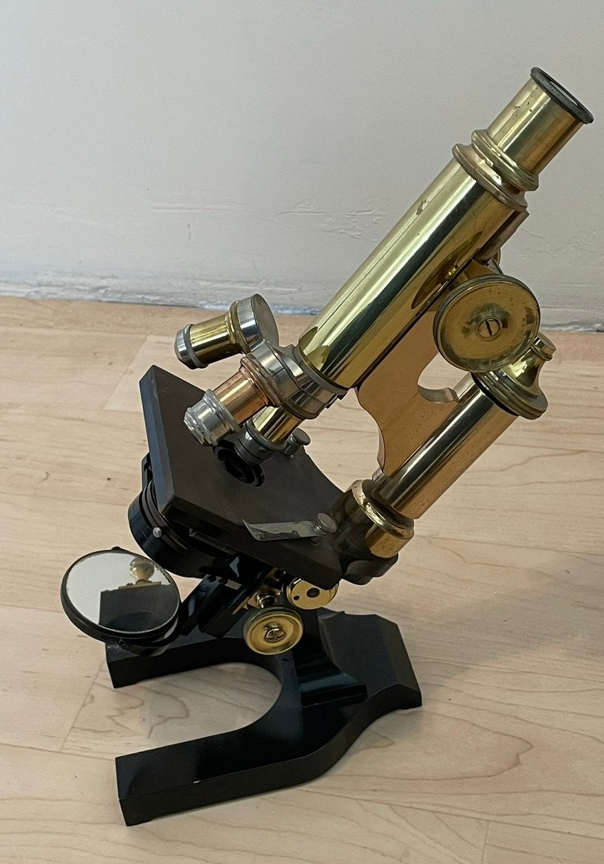 Antieke messing microscoop - Carl Zeiss, Audio, Tv en Foto, Optische apparatuur | Microscopen, Ophalen, Gebruikt, Minder dan 400x