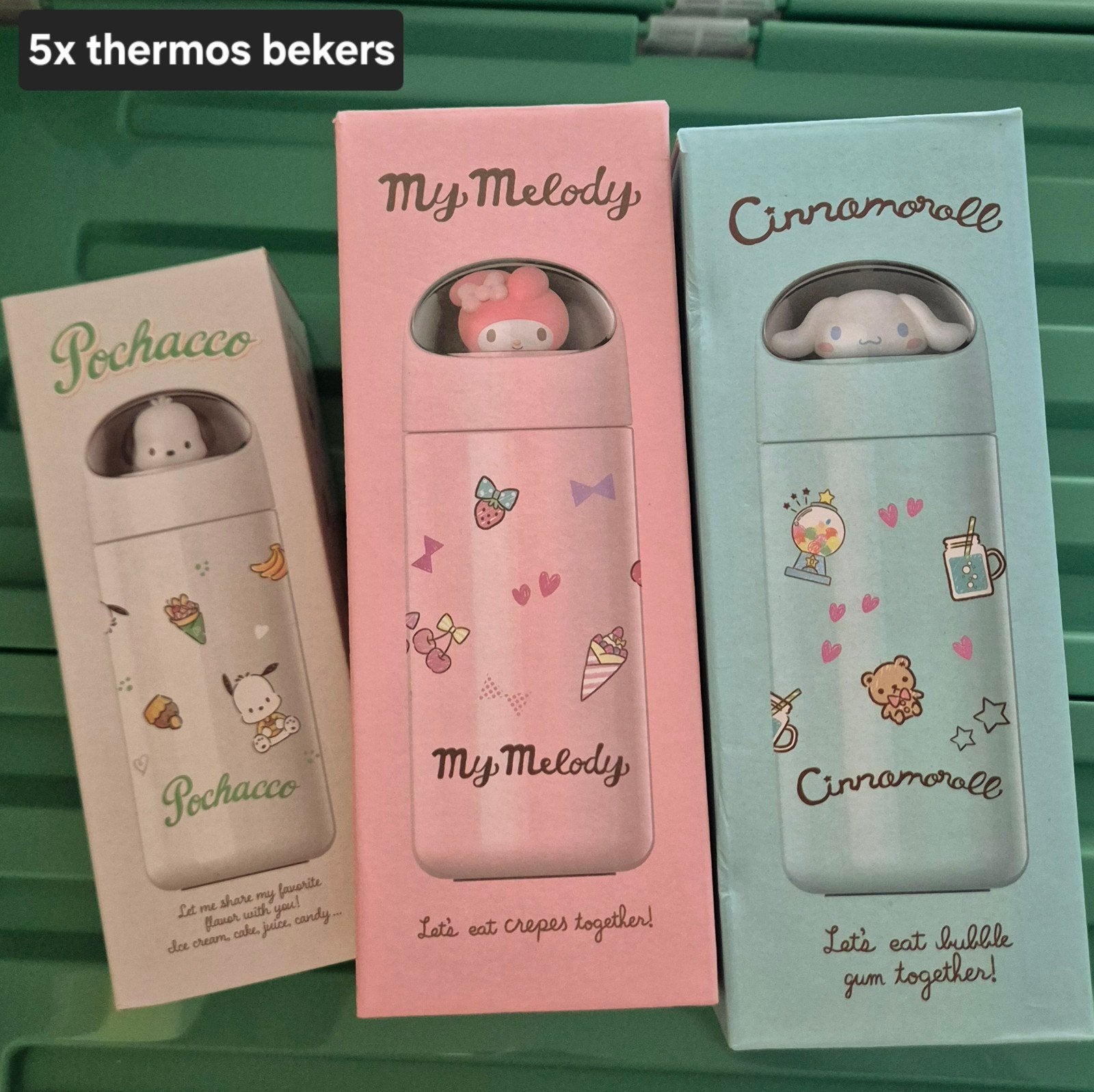 51x thermos- en drinkbekers Cinnamoroll, Melody, Kitty etc., Ophalen of Verzenden, Nieuw