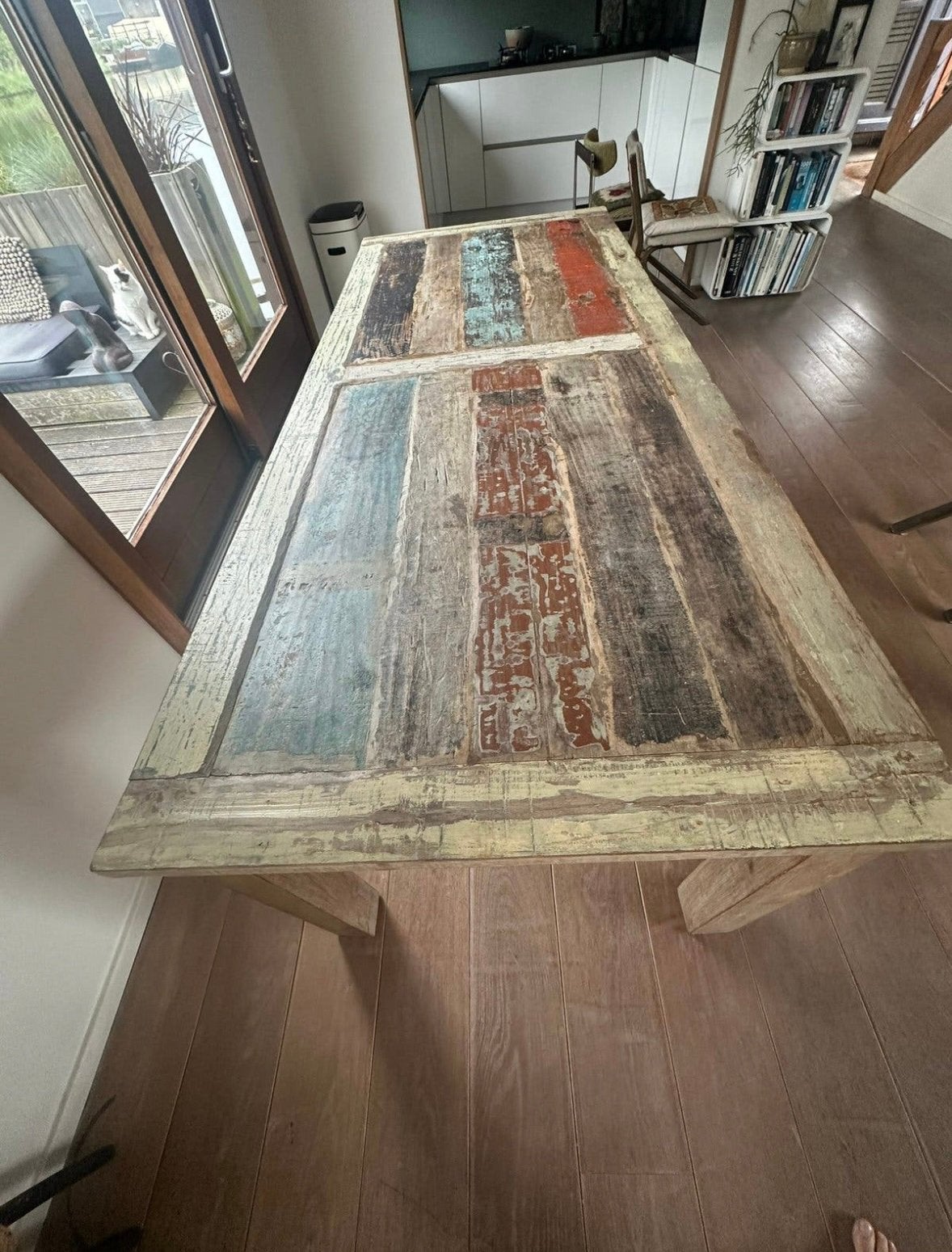 Brocante Eettafel, Huis en Inrichting, Ophalen, 200 cm of meer, 50 tot 100 cm, Zo goed als nieuw