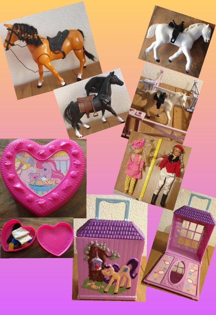 Paarden & ruiter, fijn speelgoed, feestelijk gekleed popje !, Ophalen of Verzenden, Zo goed als nieuw, Jongen of Meisje