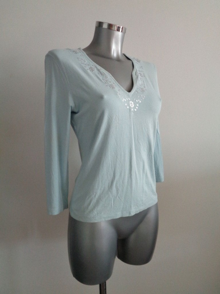 Gigue lichtblauwe top, maat 40 origineel, Kleding | Dames, Zo goed als nieuw, Lange mouw, Gigue, Maat 38/40 (M)