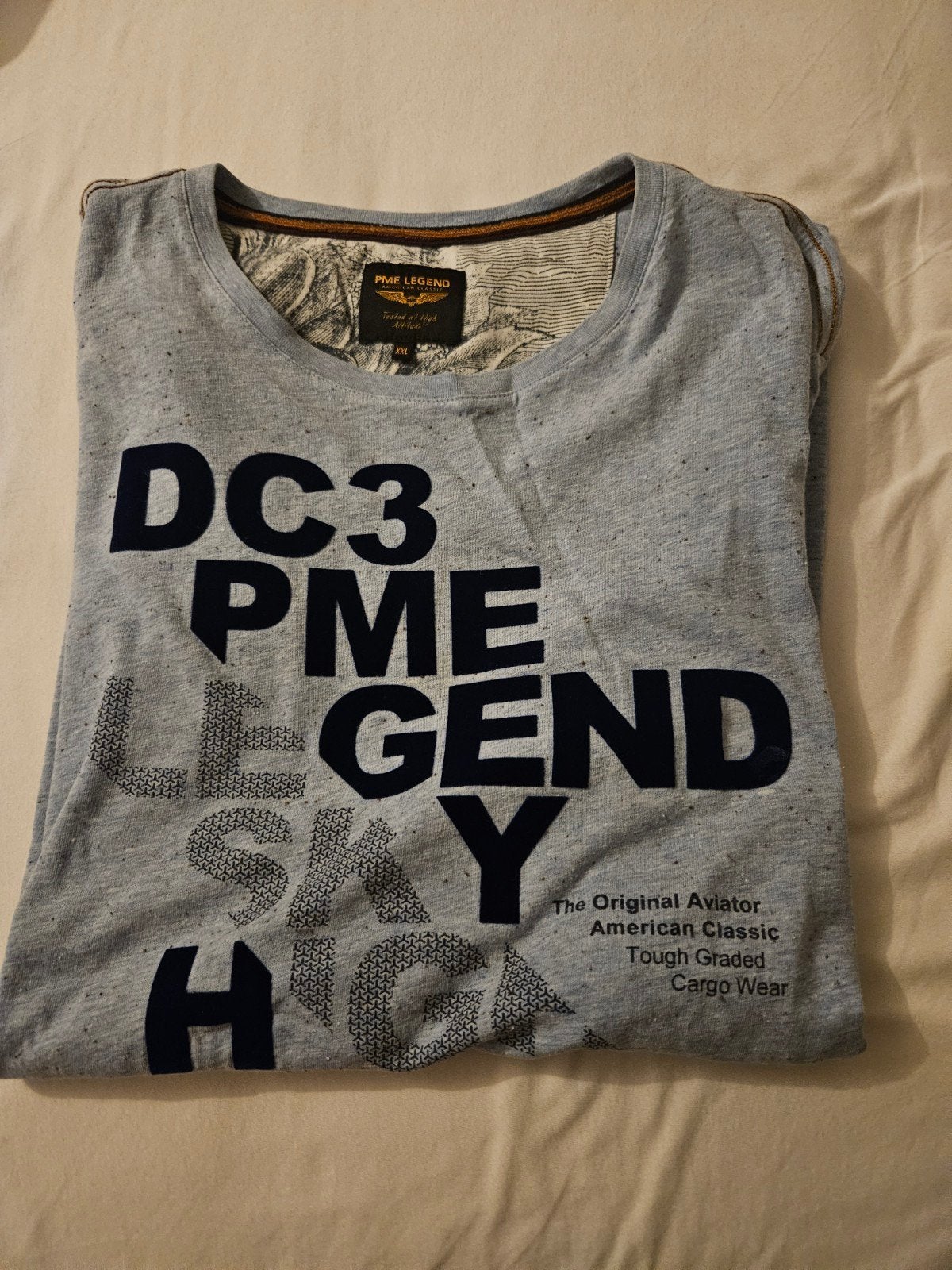 PME Legend T-shirt DC3 PME LEGEND SKY HIGH - Maat XXL, Kleding | Heren, T-shirts, Zo goed als nieuw, Overige maten, Grijs, Ophalen of Verzenden