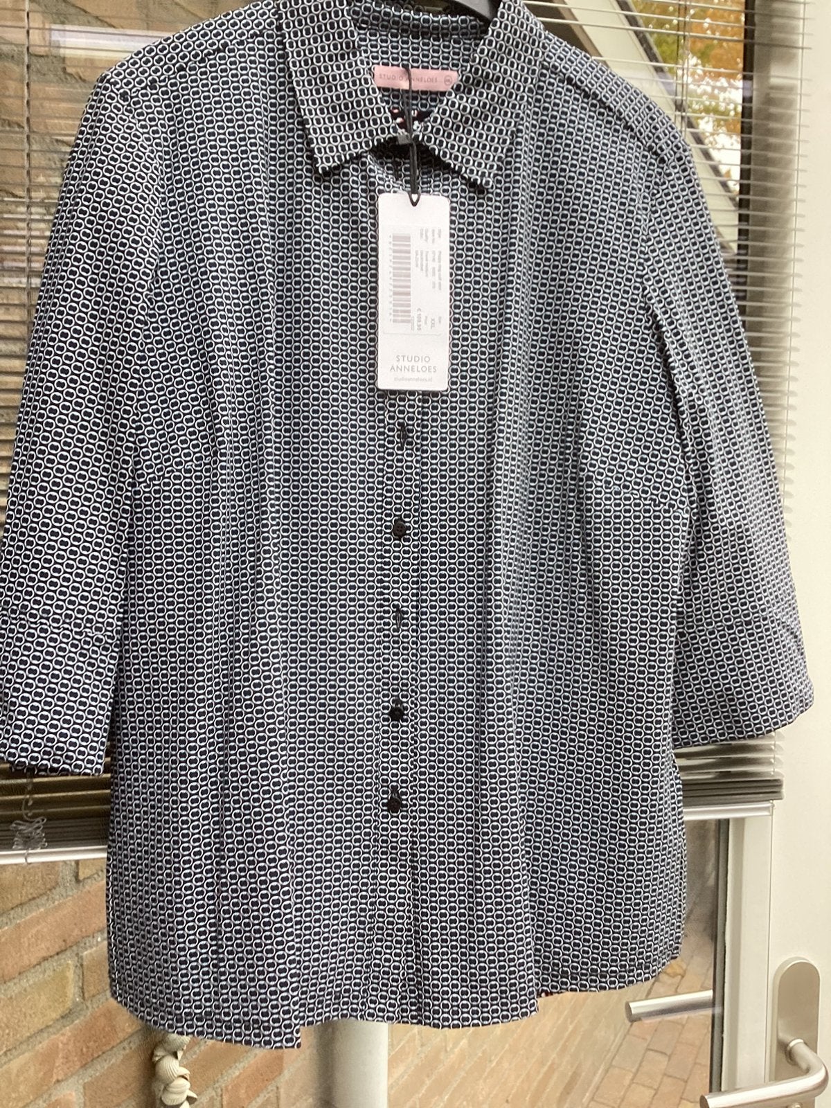Studio anneloes travelstof blouse zwart wit, Ophalen of Verzenden, Nieuw, Maat 46/48 (XL) of groter, Zwart