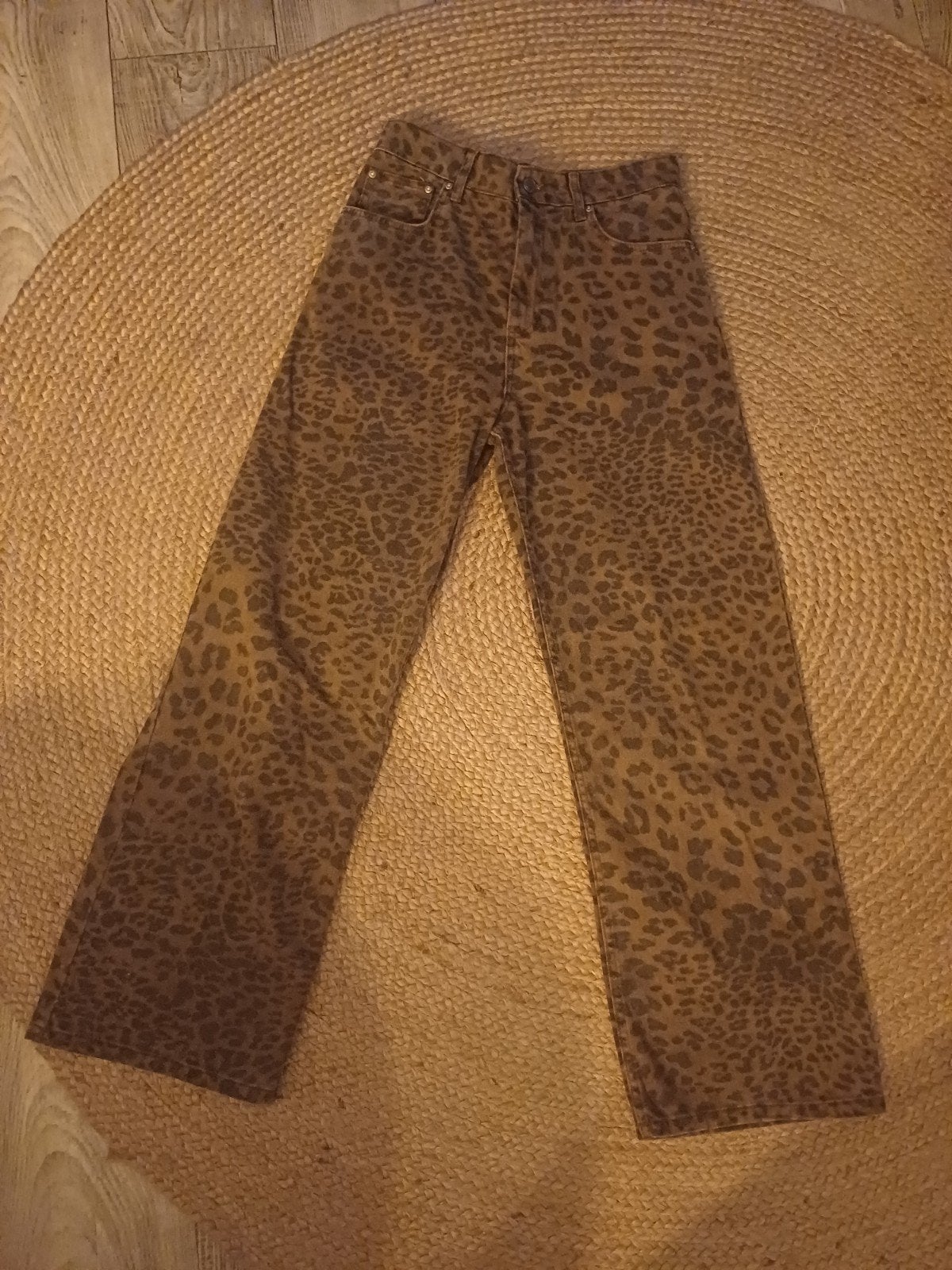 G-Star RAW Leopard Print Wide Leg Jeans, Bruin, Ophalen of Verzenden, Zo goed als nieuw, Maat 34 (XS) of kleiner