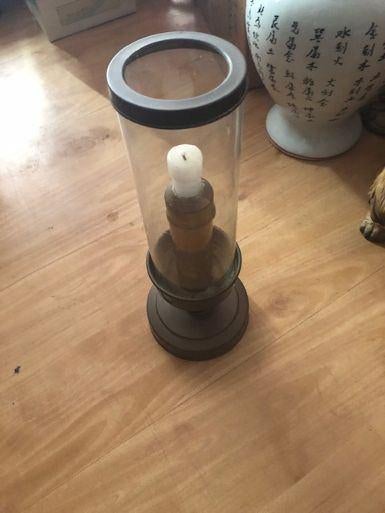 1 retro vintage oude gebruikte kandelaar ongeveer 26 cm, Antiek en Kunst, Curiosa en Brocante, Ophalen
