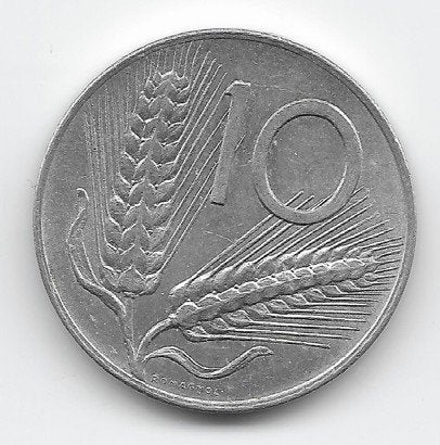 Italië 10 lire 1976 KM# 93, Verzenden, Italië, Losse munt