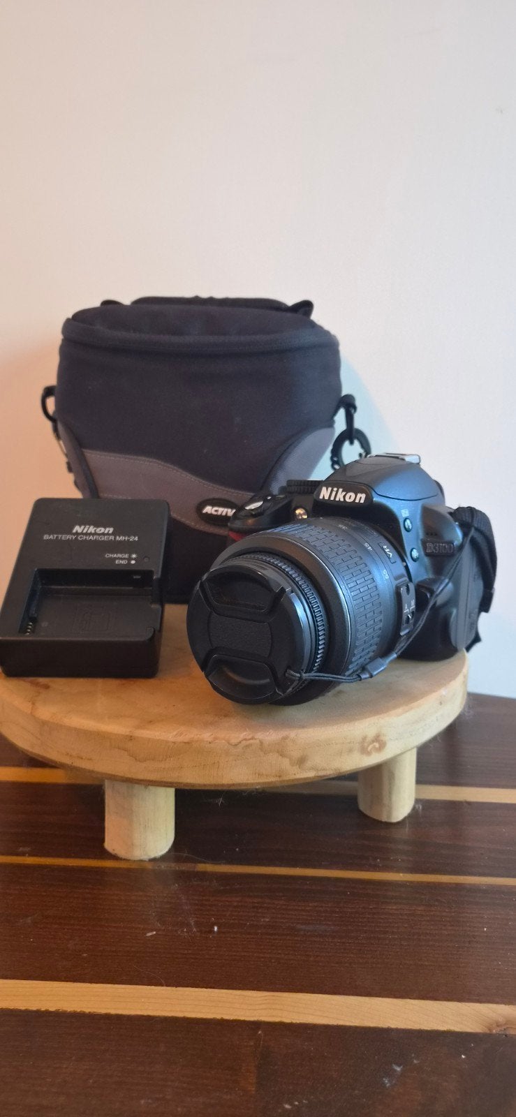 Nikon D3100 Spiegelreflexcamera met 18-55 VR lens, Audio, Tv en Foto, Gebruikt, Spiegelreflex, Cameratas, Beeldstabilisatie