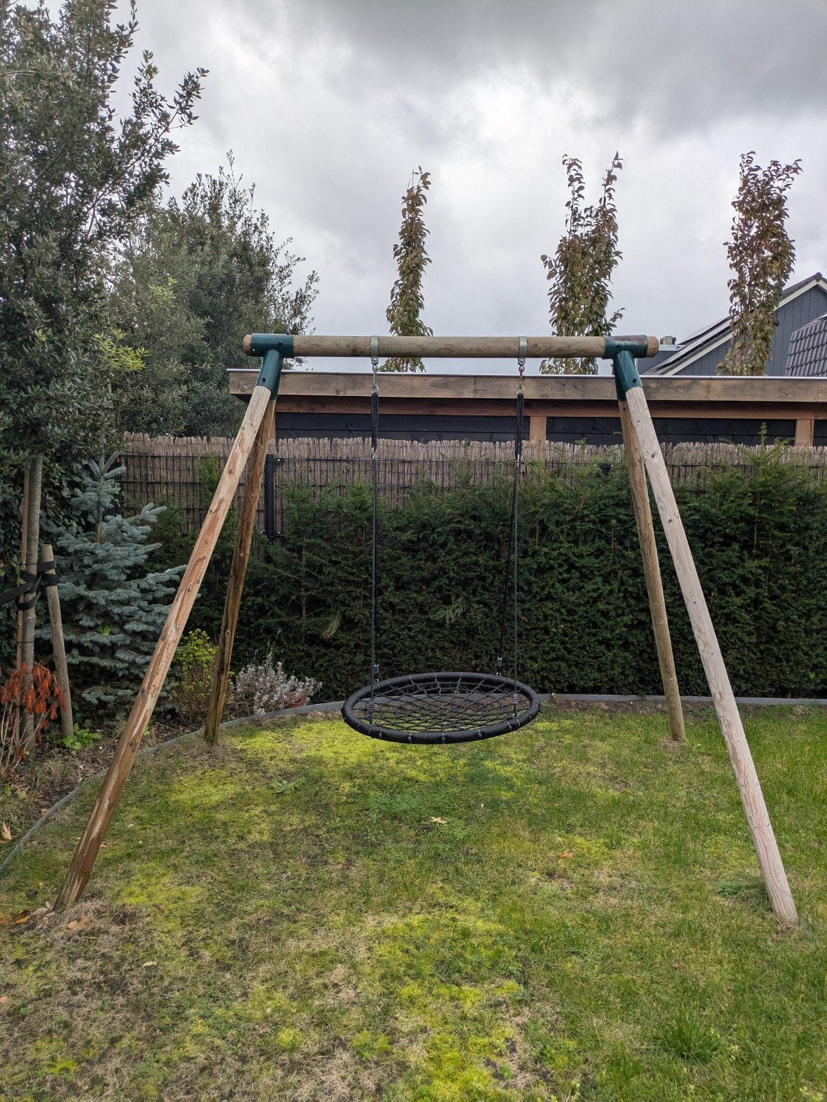 Houten schommel met nestschommel, Ophalen, Gebruikt, Schommel