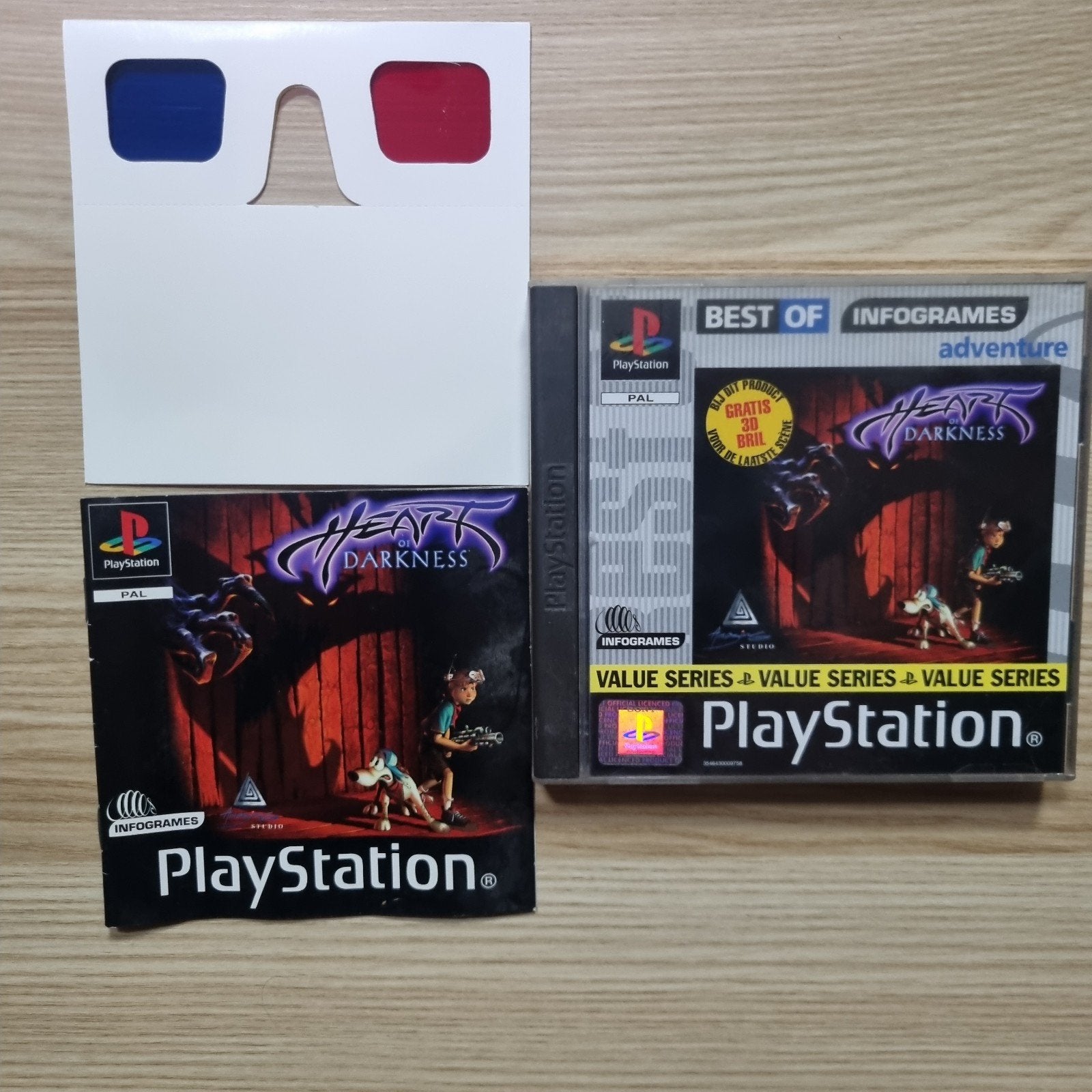 PS1 Heart of Darkness - COMPLEET met 3D-Bril!, Spelcomputers en Games, Avontuur en Actie, Gebruikt, 1 speler, Ophalen of Verzenden
