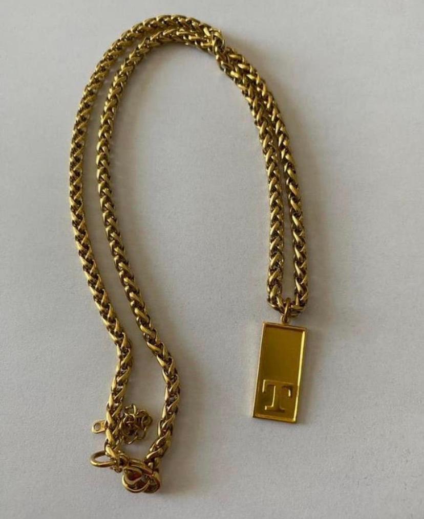 (Goud verguld) Ketting Met T-hanger, Nieuw, Ophalen of Verzenden, Goud, Overige materialen