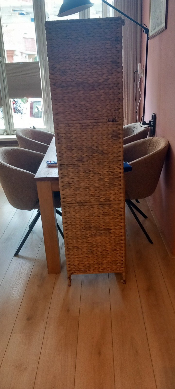 gevlochten rotan kamerscherm, Huis en Inrichting, Woonaccessoires | Kamerschermen, Ophalen, Gebruikt