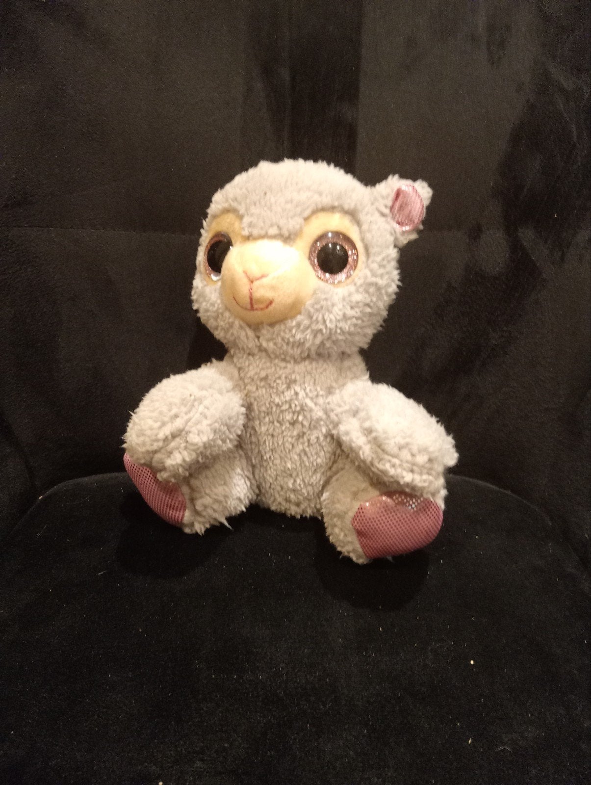 Schattige grijze alpaca knuffel met grote ogen, Overige merken, Overige karakters, Overige typen, Grijs