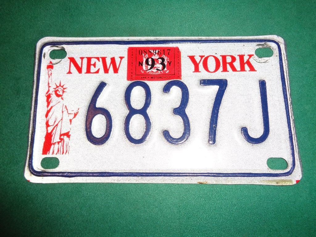 USA nummerbord Motor cycle origineel New York, Verzenden