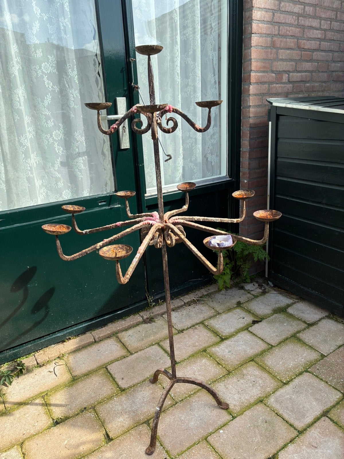 Smeed ijzeren kaarsen standaard, Tuin en Terras, Ophalen, Zo goed als nieuw