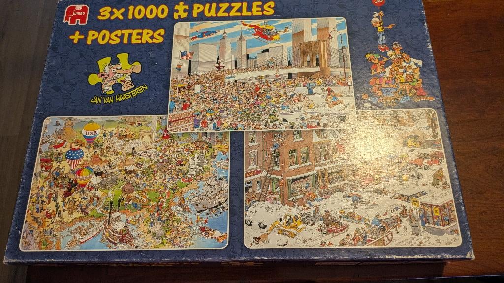 Jan van Haasteren puzzels 1000 stukjes, Hobby en Vrije tijd, Denksport en Puzzels, Zo goed als nieuw, Legpuzzel, 500 t/m 1500 stukjes