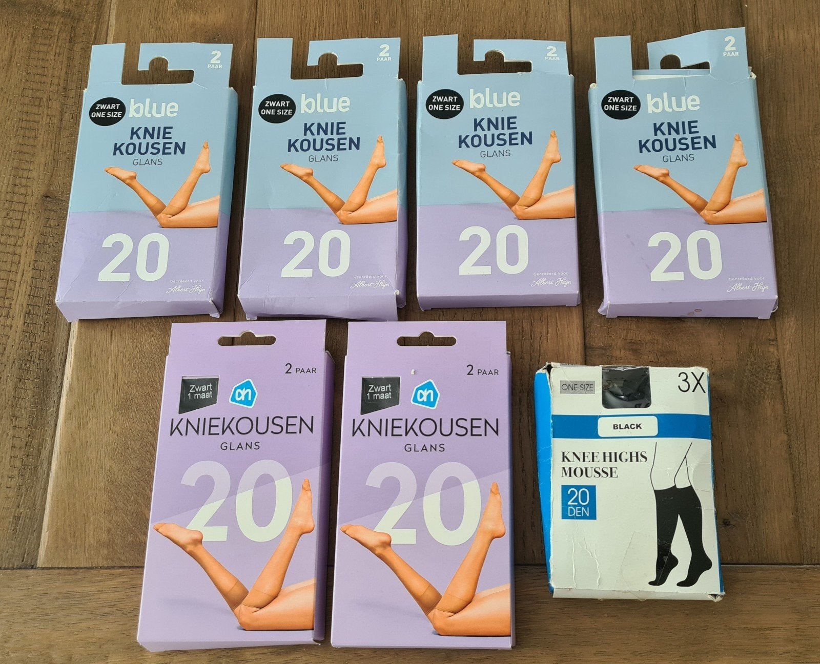 Nieuwe Kniekousen 20 Denier zwart - 13 paar, Albert Heijn, Zwart, Nieuw, Overige maten