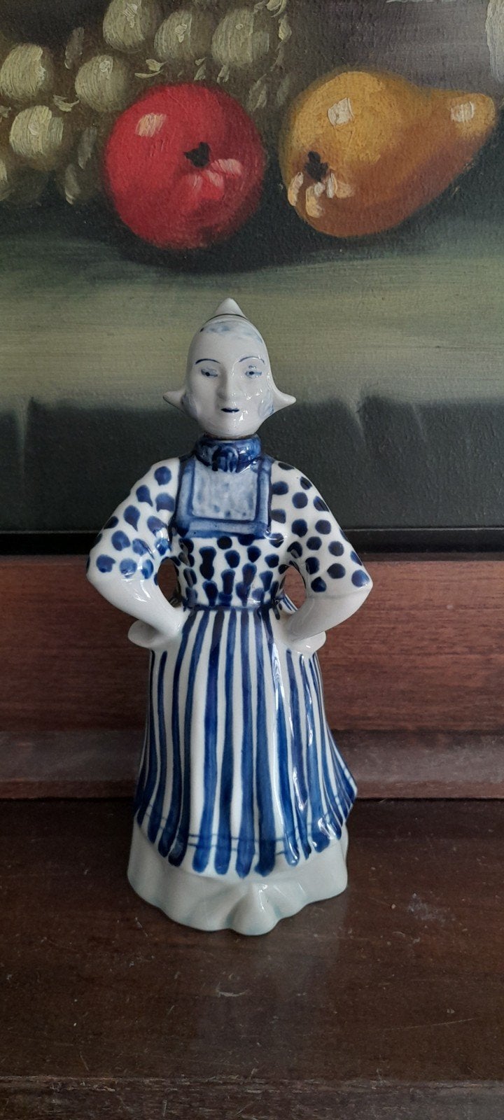 Delftsblauw drankflesje in de vorm van een Hollands meisje, Ophalen of Verzenden