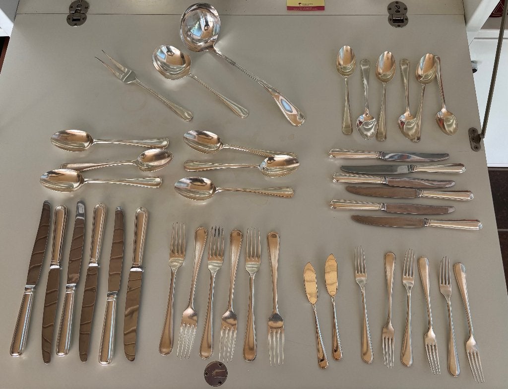Verzilverd bestek Van Kempen & Begeer Dubbelrondfilet 44 st., Antiek en Kunst, Ophalen