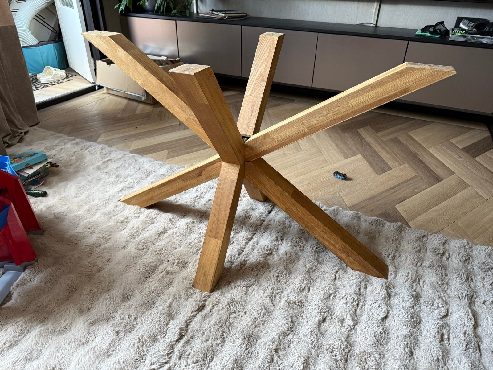 Matrix tafelpoot massief hout (zwaar), Huis en Inrichting, Tafelonderdelen, Ophalen, Tafelpoot, Gebruikt, 100 tot 150 cm