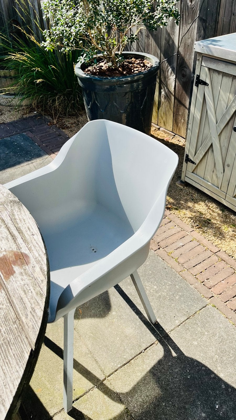 4x Hartman Kuipstoelen Lichtgrijs met Kussentjes, Ophalen, Gebruikt, Kunststof