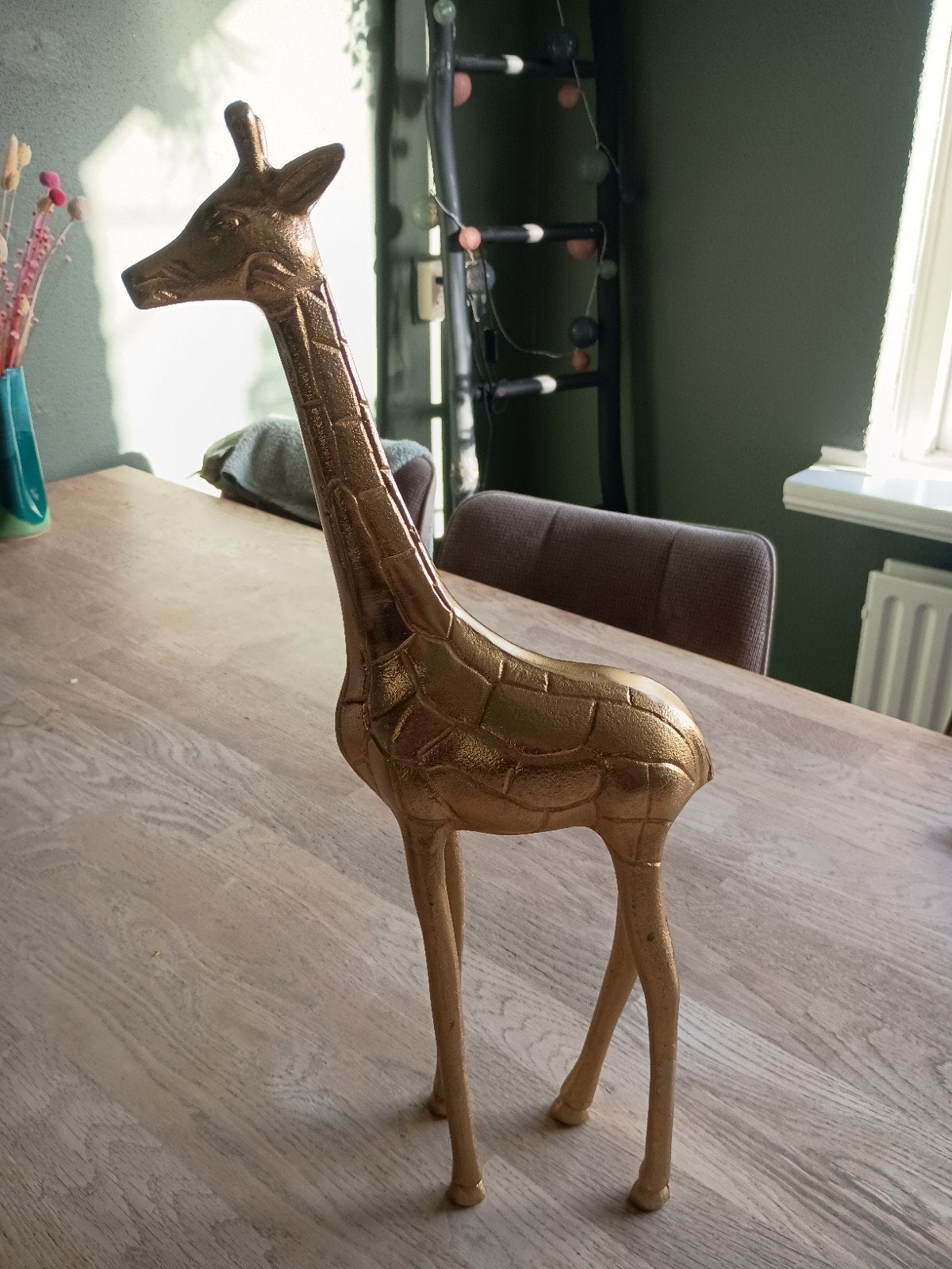 goudkleurig beeld giraffe, Ophalen of Verzenden, Zo goed als nieuw, Dier