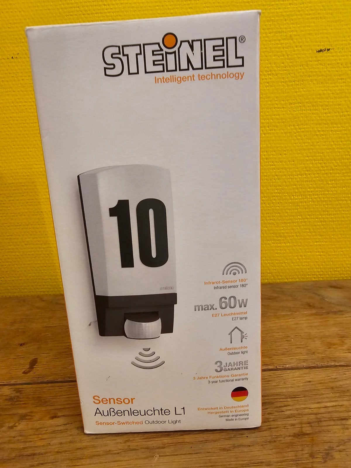 Steinel Sensor Buitenlamp L1 met huisnummers, nieuw, Minder dan 50 watt, Wandlamp, Nieuw, Ophalen of Verzenden