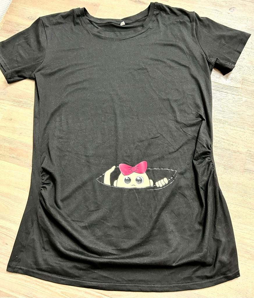 Zwangerschapsshirt met Meisje op je buik, Kleding | Dames, Positiekleding, Verzenden, Zwart, Maat 46/48 (XL) of groter, Shirt of Top