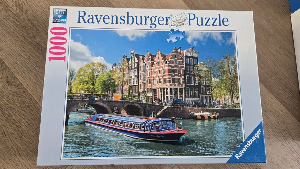 Ravensburger Legpuzzel Amsterdam Grachten 1000 stukjes, Ophalen of Verzenden, 500 t/m 1500 stukjes, Zo goed als nieuw, Legpuzzel
