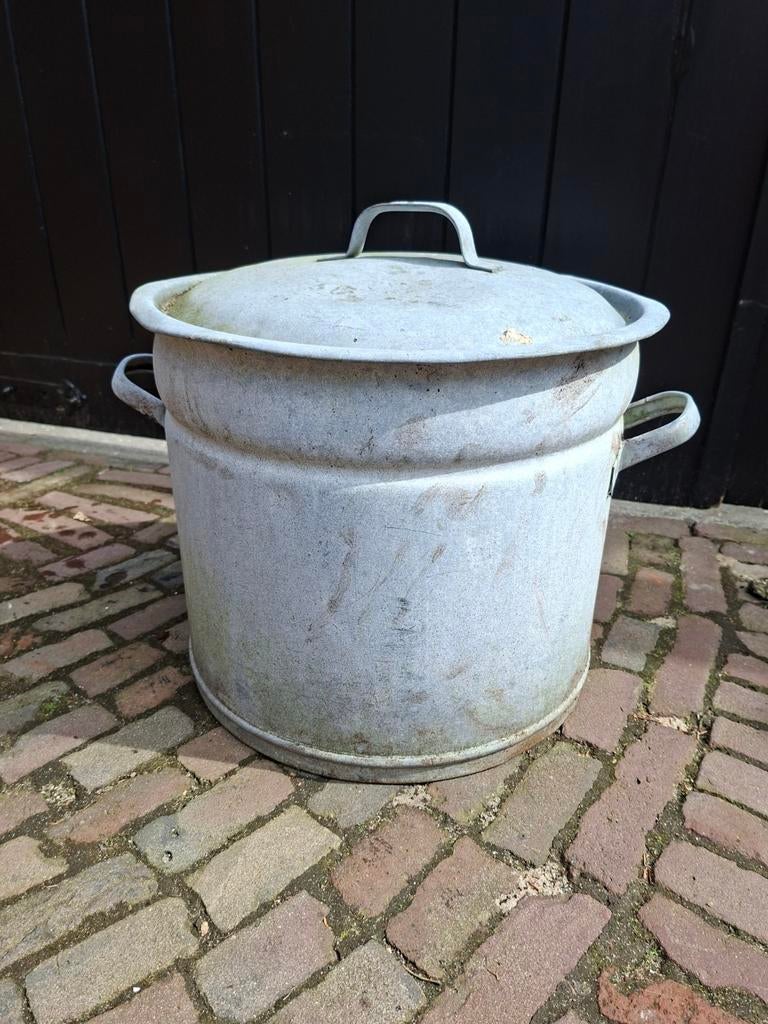 Zinken wekketel met deksel - ideaal voor planten, Ophalen