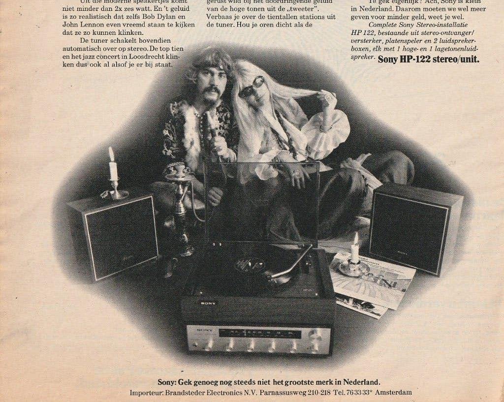 Retro reclame 1970 Sony HP-122 stereo hi worden, Verzenden, Overige typen