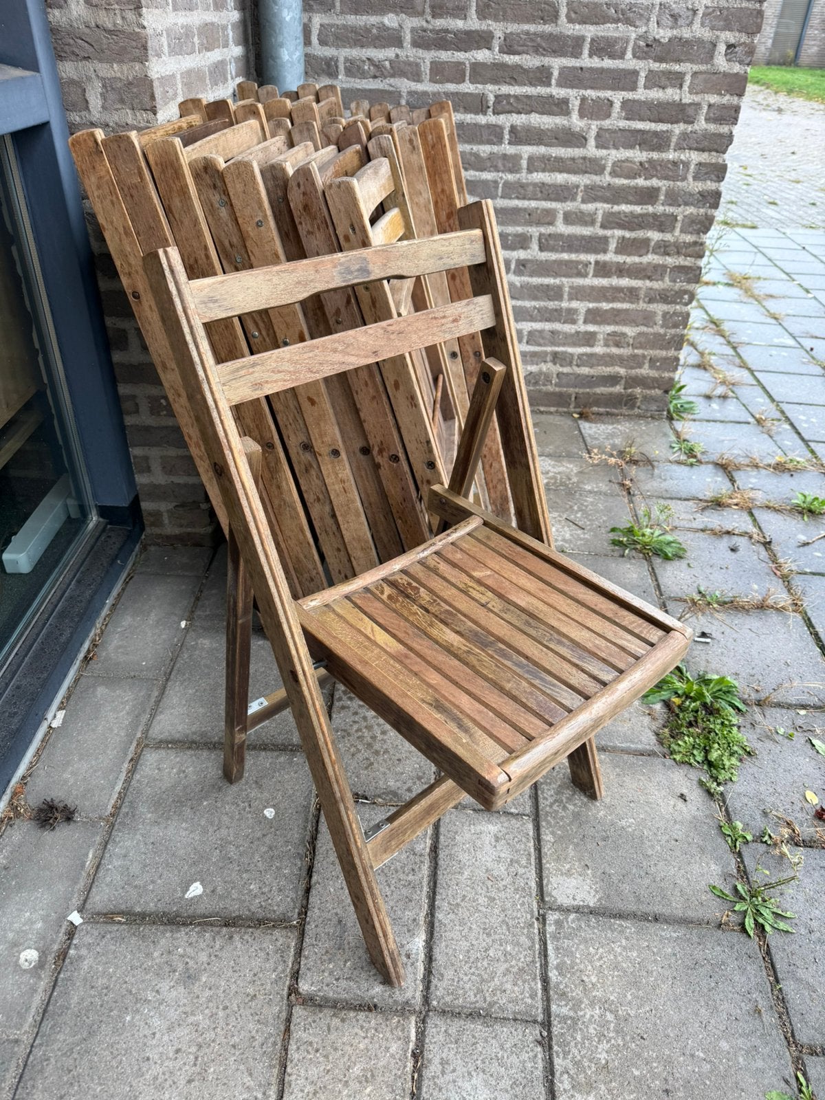 Houten klapstoelen partij, Ophalen of Verzenden, Zo goed als nieuw, Hout