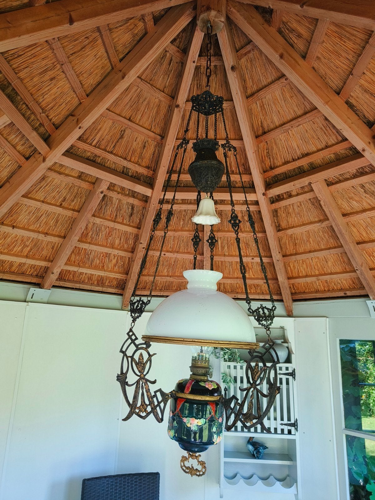 Antieke hanglamp, Ophalen