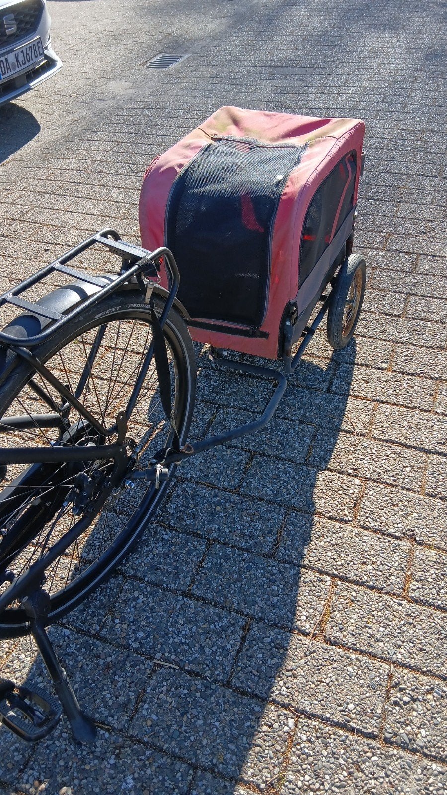 Opvouwbare Hondenkar met Fietsbevestiging, Ophalen, Gebruikt, Opvouwbaar, 20 tot 40 kg